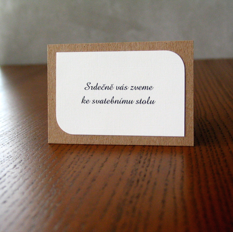 Pozvánka ke svatebnímu stolu KRAFT