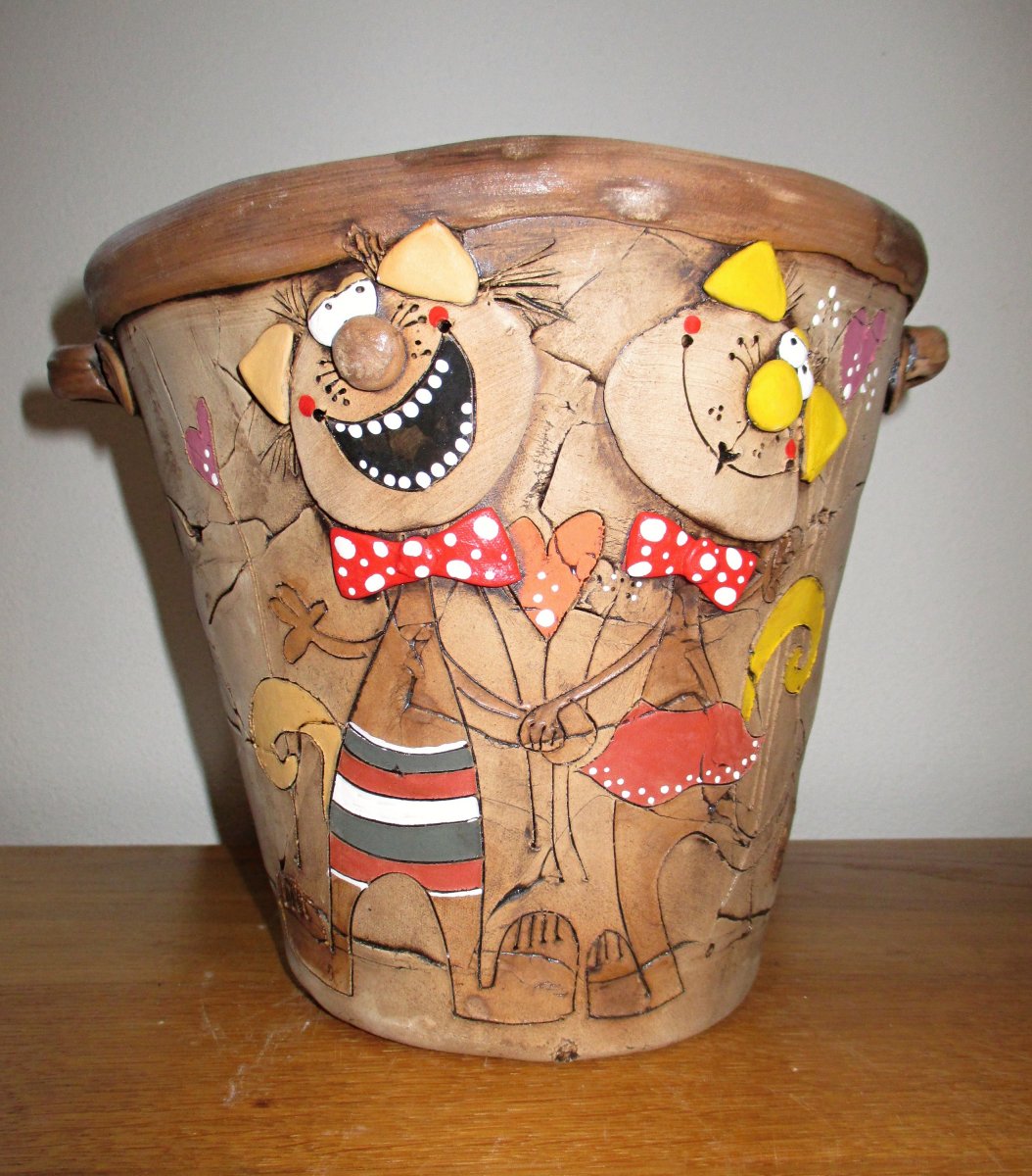 Obal na květináč - Kočky