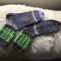Ručně pletené ponožky-Šedohnědozelené-Kratší