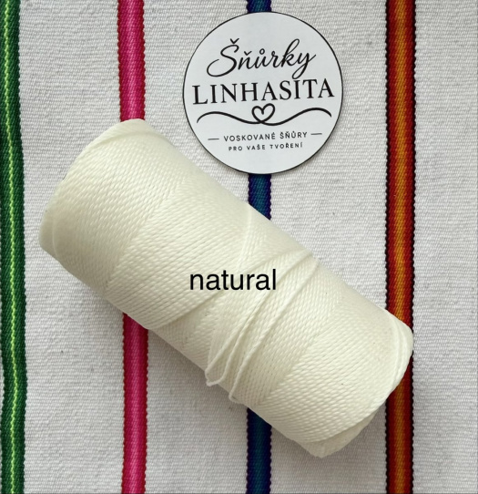 Linhasita 1 mm NATURAL celá cívka (smetanová)