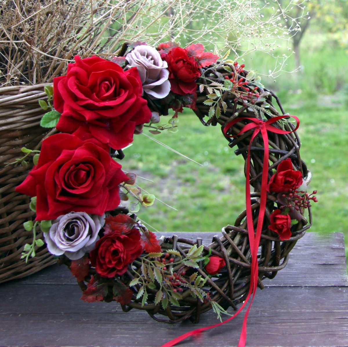 Tajná láska_věnec na dveře