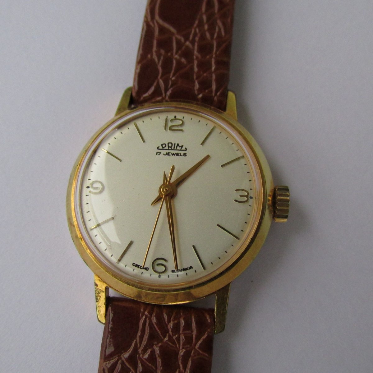 Hodinky Prim, zlacené pouzdro, dámské, z roku 1967