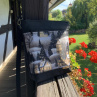 Crossbody kabelka - domečky černobéžové