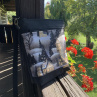 Crossbody kabelka - domečky černobéžové
