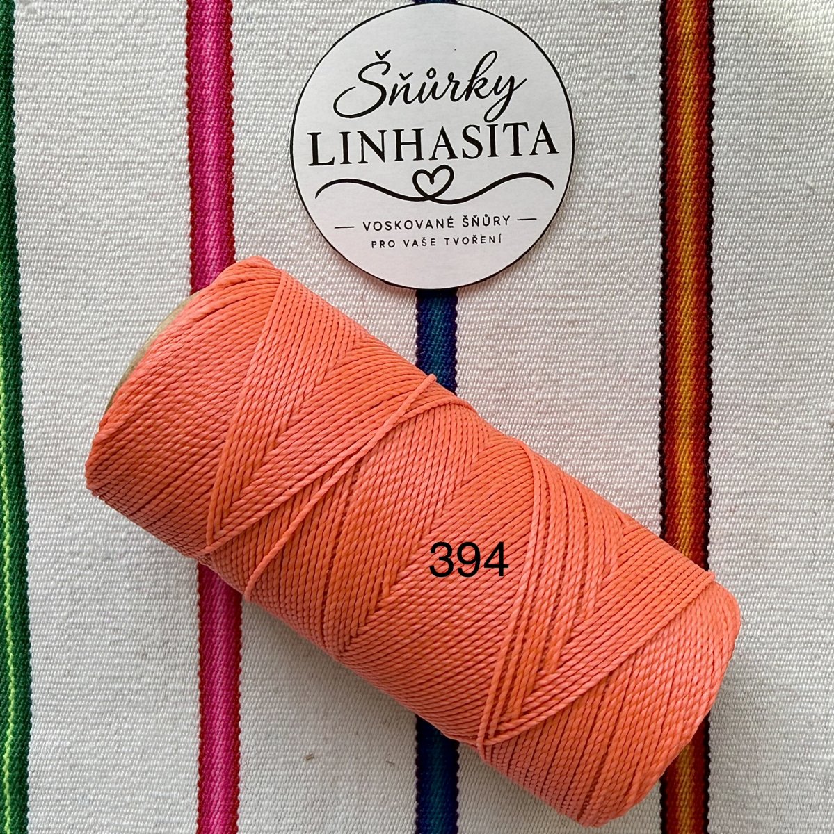 Linhasita 1 mm 394 celá cívka (neonově oranžovo růžová)