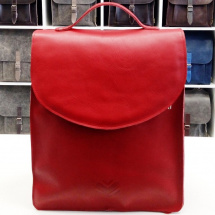 Kožený batoh - červený