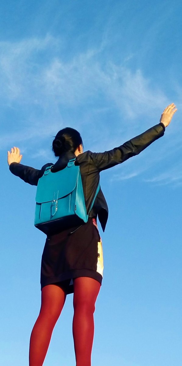 Kožený batoh mentolový