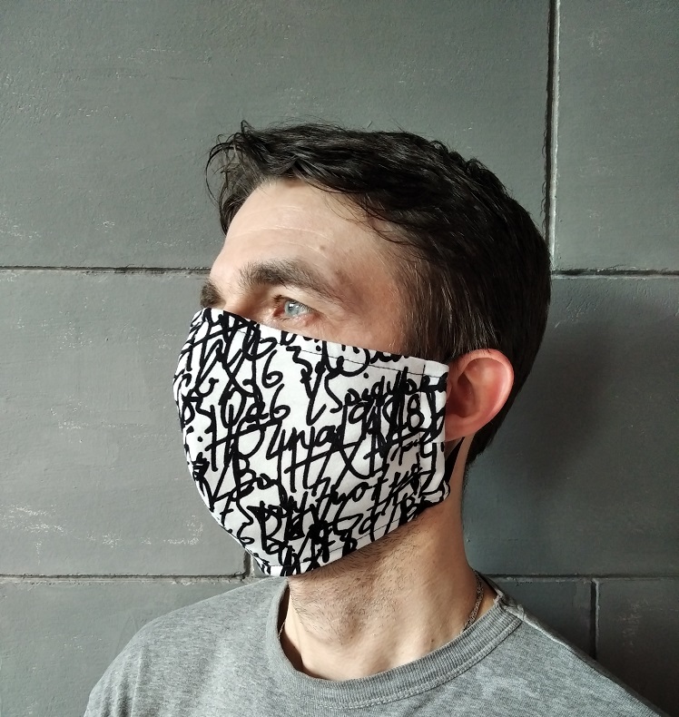 Rouška unisex - vzor písmo - skladem