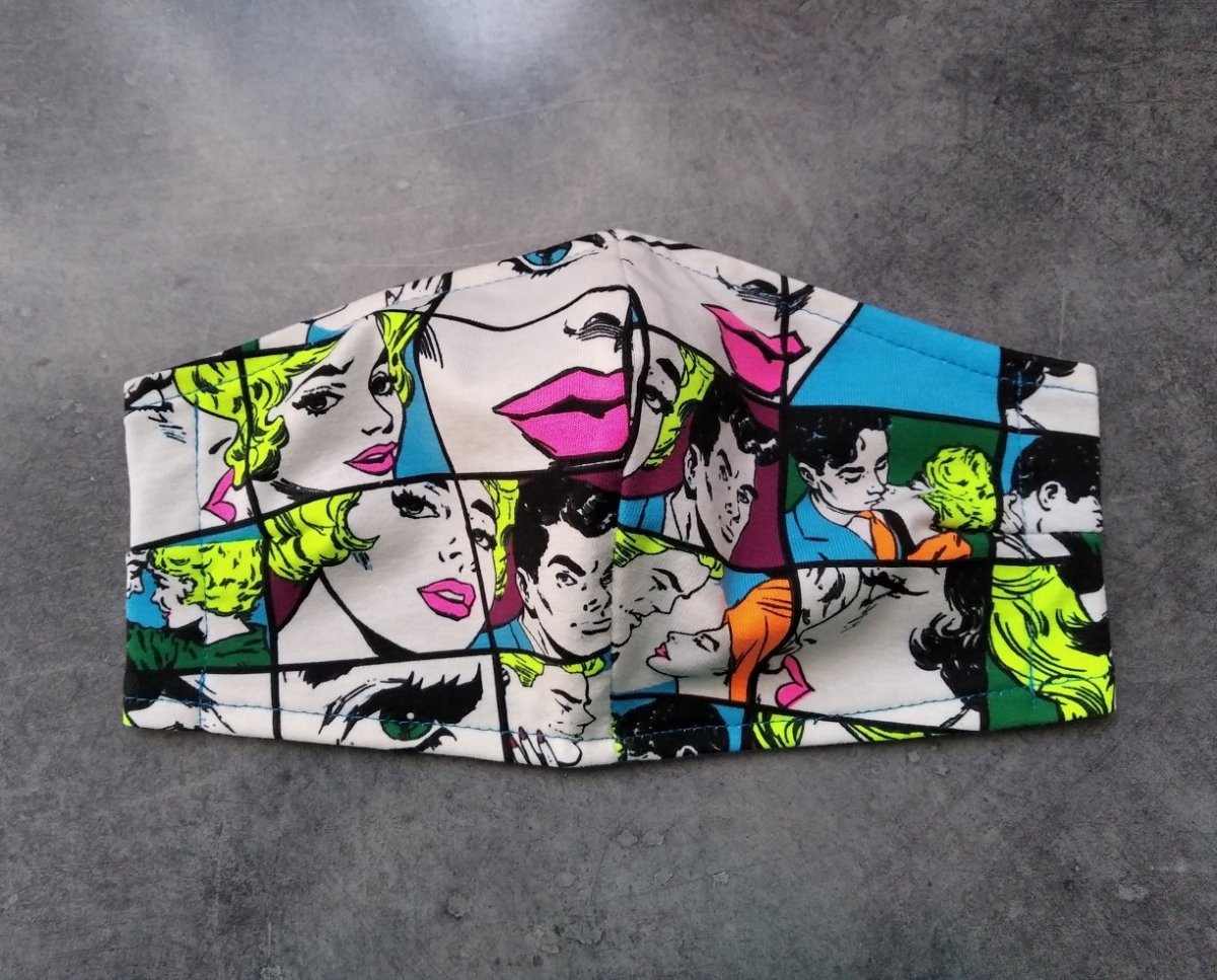 Rouška dámská - vzor komiks III. - skladem