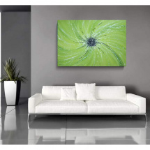 Malovaný  obraz, zelená abstrakce 