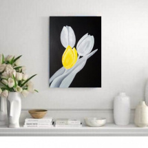 Malovaný obraz, žlutý tulipán 