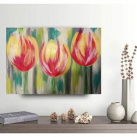 Malovaný  obraz, barevné tulipány 