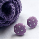 Puntíčky v lila – buttonkové náušnice