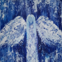 Obraz, modrobílý anděl