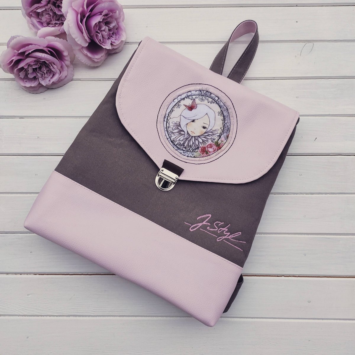 Batoh růžový s panenkou