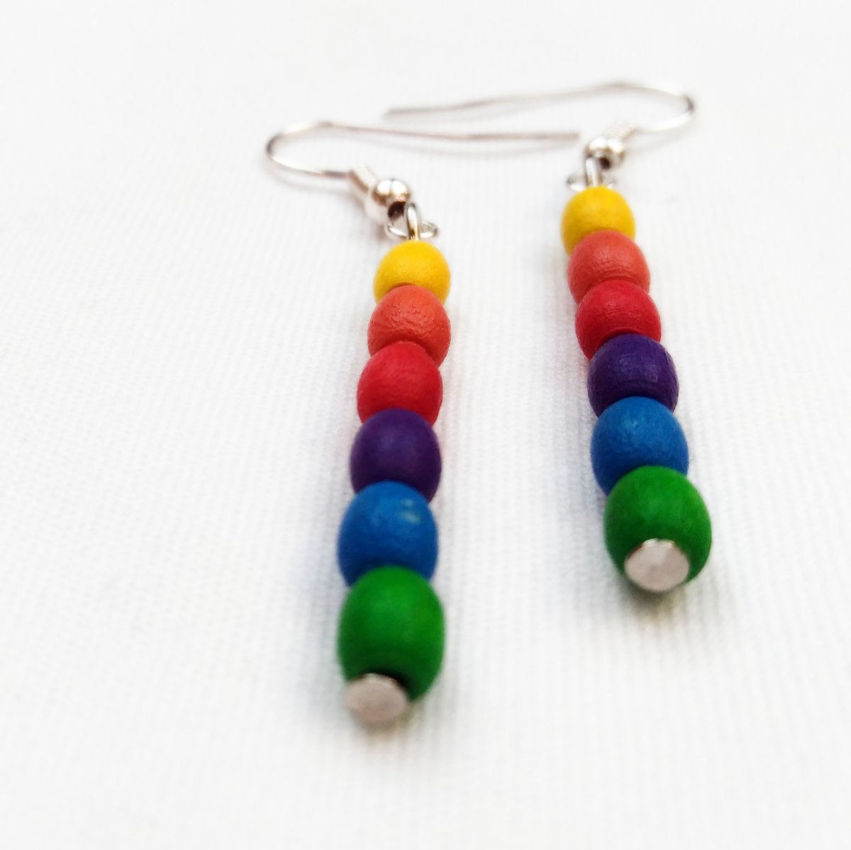 Dřevěné duhové náušnice