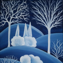 Malovaný obraz, zimní krajinka 1