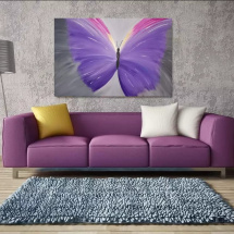 Malovaný obraz, fialový motýl 