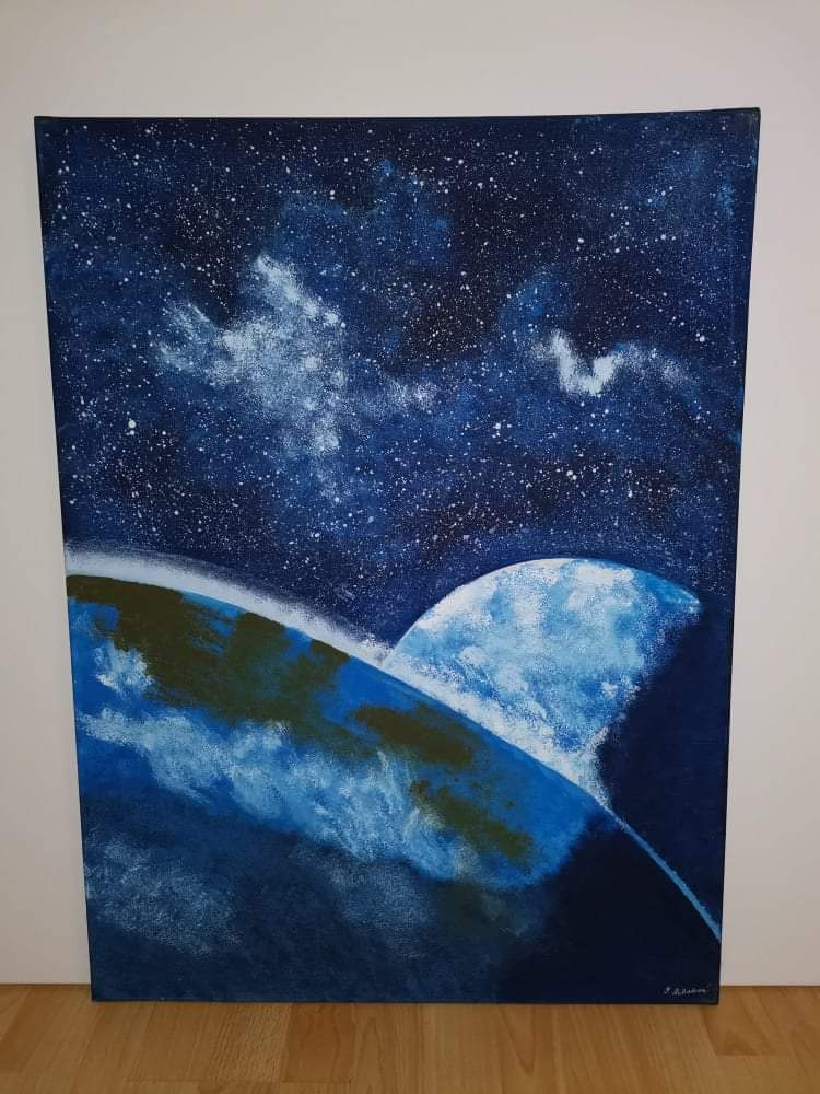 Malovaný  obraz, vesmír galaxie 1