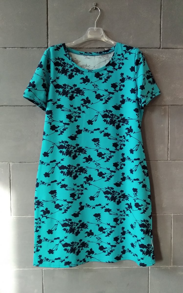 Šaty květy na tyrkysu, vel. XL/XXL %SLEVA%