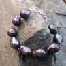 Velké tahitské barokní perly - uzlíkovaný náramek