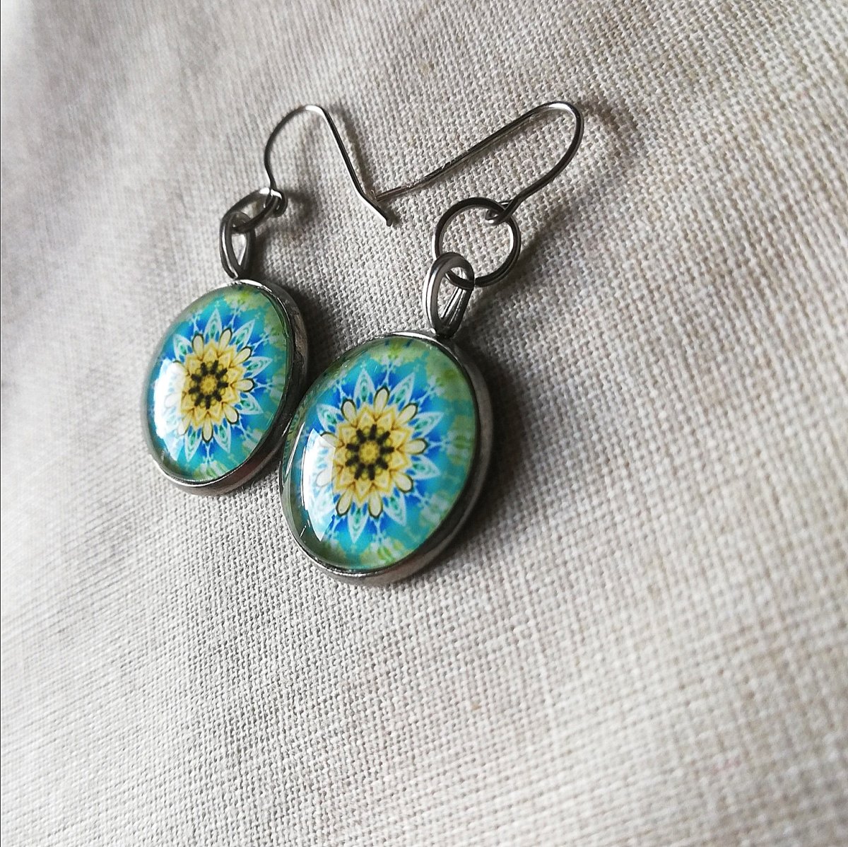 Náušnice mandalky-ocel