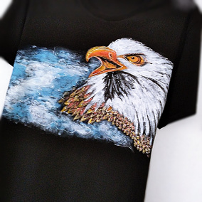 Dámské triko s malovaným orlem - sleva !