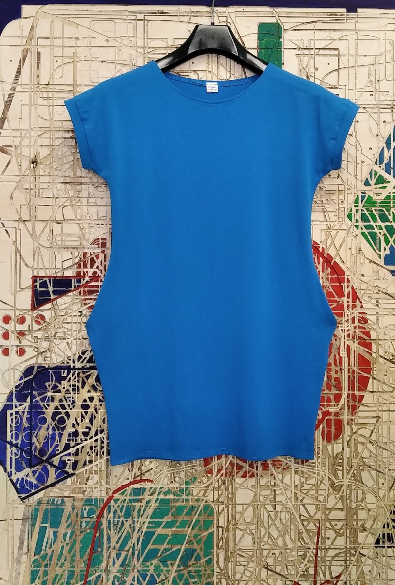 Šaty s kapsami - barva modrá S - XXXL