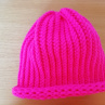 Pletená čepice - neonově růžová 