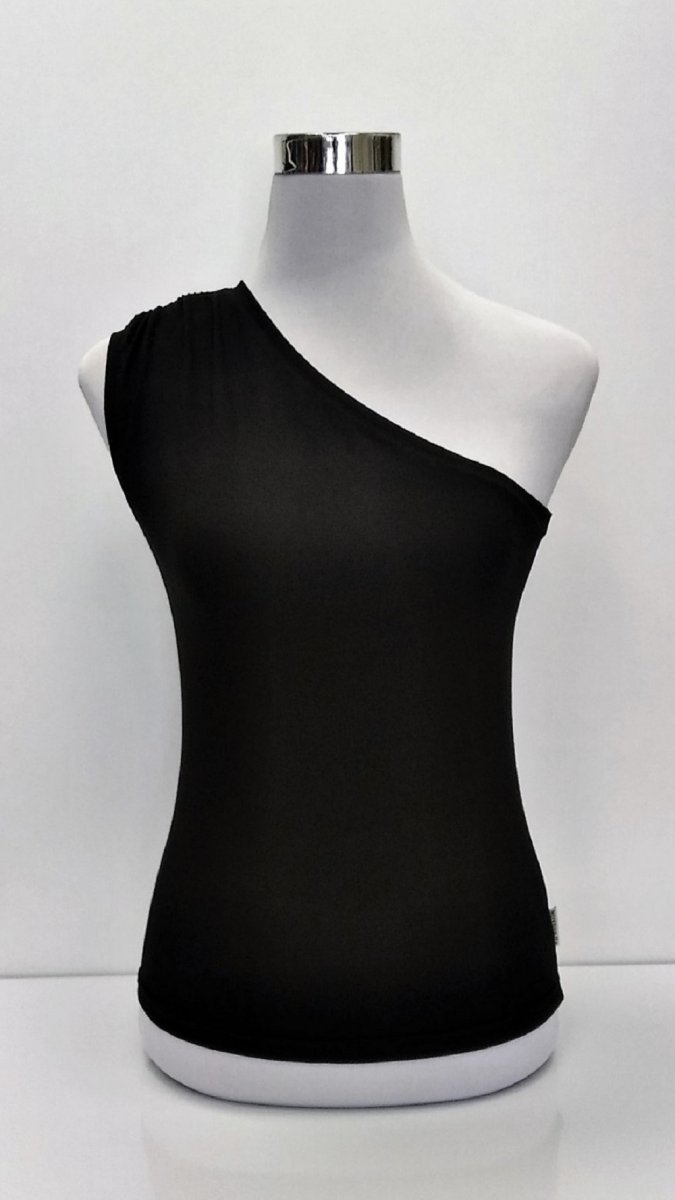 Top na jedno rameno - černý, velikost XS - XL