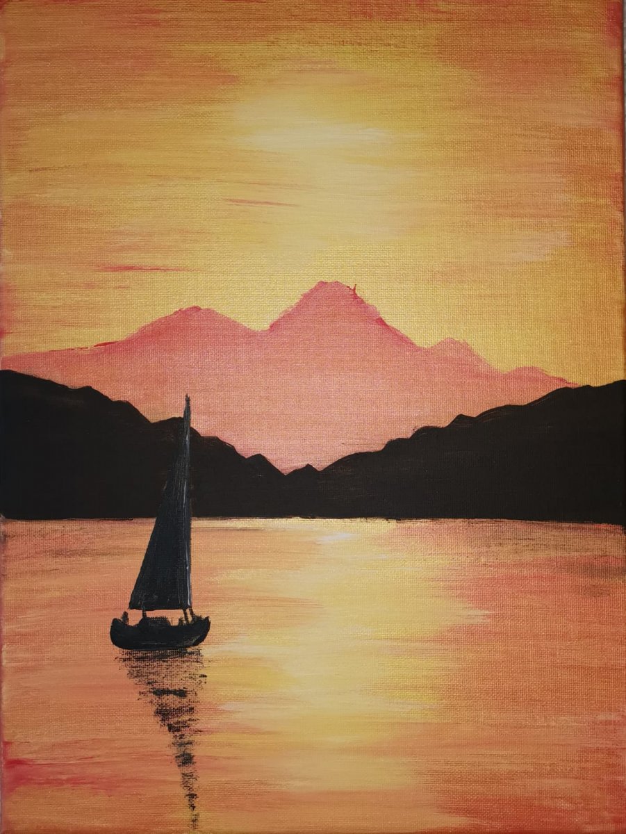 Zlatý energický obraz, jen tak si plout