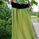Dlouhá šitá sukně zelená (zelenkavá)  Vel. L, XL 