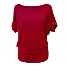 Volné tričko - barva tmavě červená, velikost S - XL