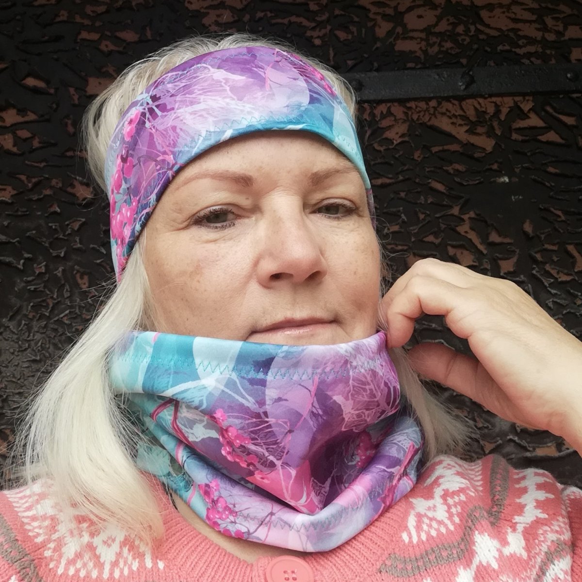 Nákrčník a čelenka-softshell s fleecem