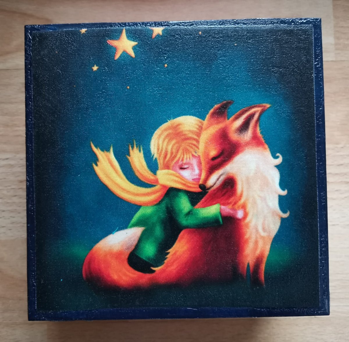 Dřevěná krabička, šperkovnice, malý princ 3