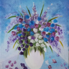 Malovaný obraz, kytice 