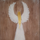 Obraz, hnedobílý anděl 