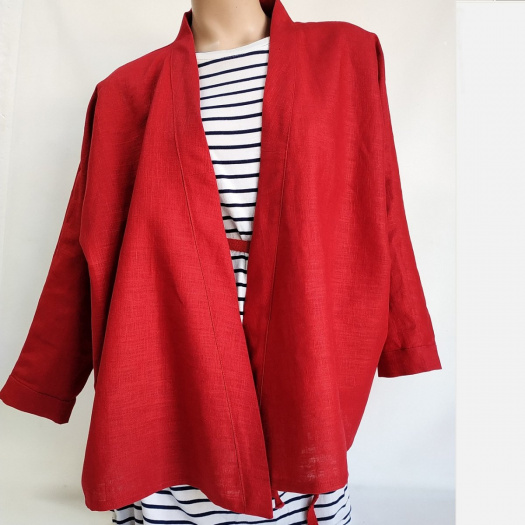 Kabátek kimonového vzhledu (nepodšitý) RED