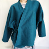 Kabátek kimonového vzhledu (nepodšitý) PETROL