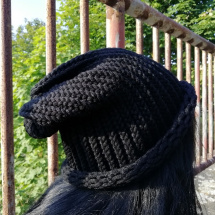 Pletená čepice 2v1 ( černá) 