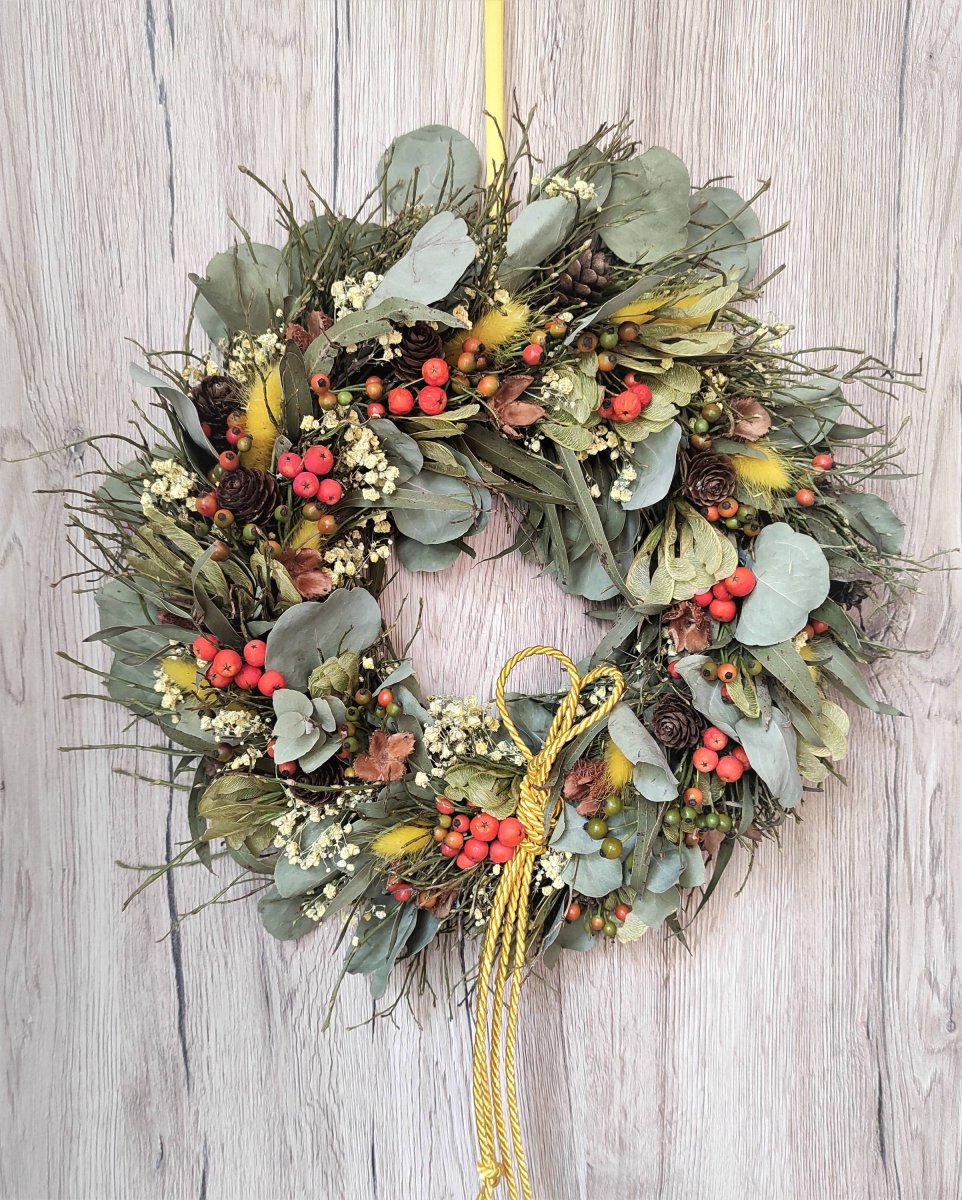 Přírodní barevný eukalypt. věnec 