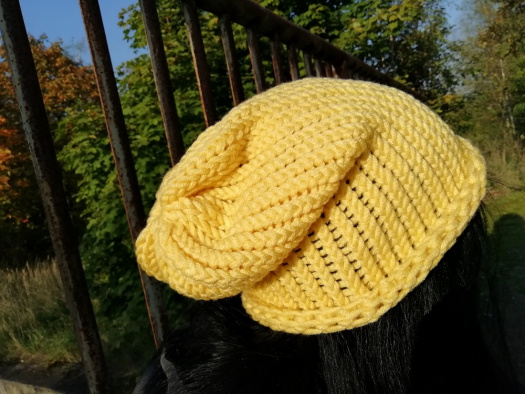 Pletená čepice 2v1 ( žlutá) 