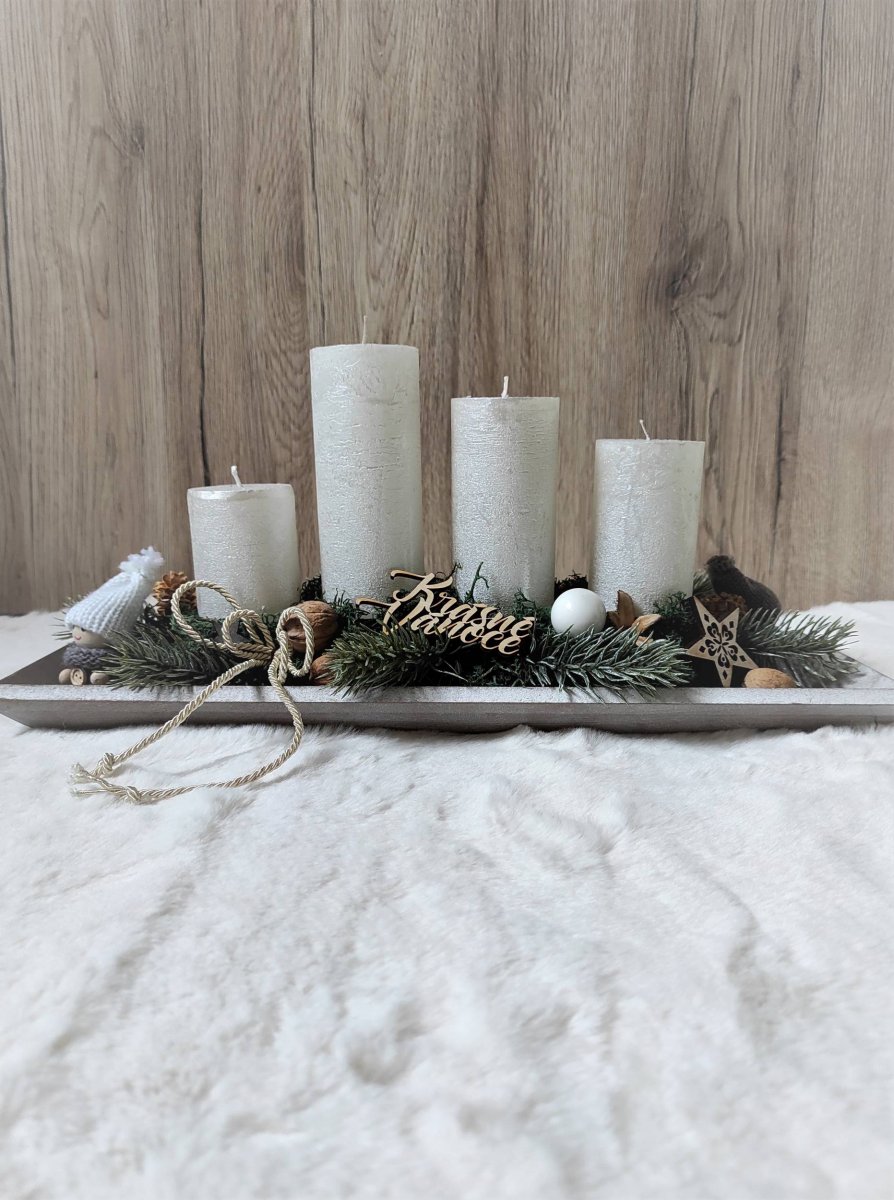 Adventní svícen do smetanovobílé