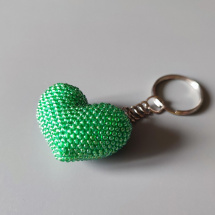 Přívěsek na klíče - zelené srdíčko