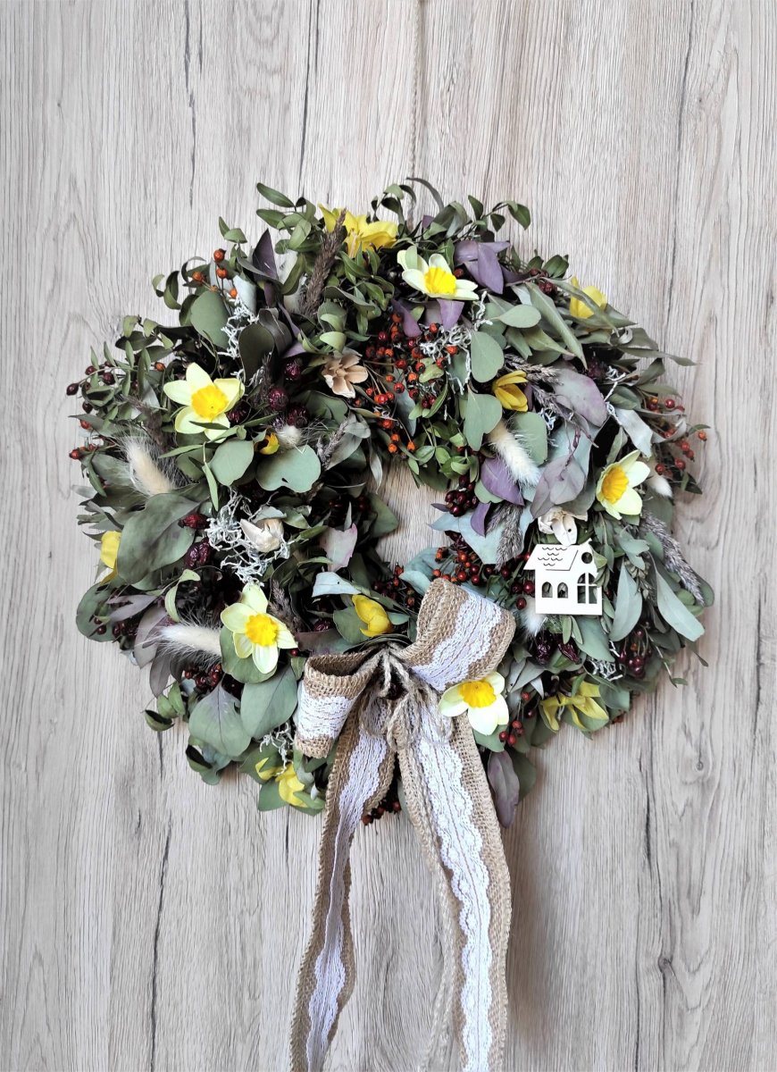 Jarní přírodní eukalypt. věnec 1