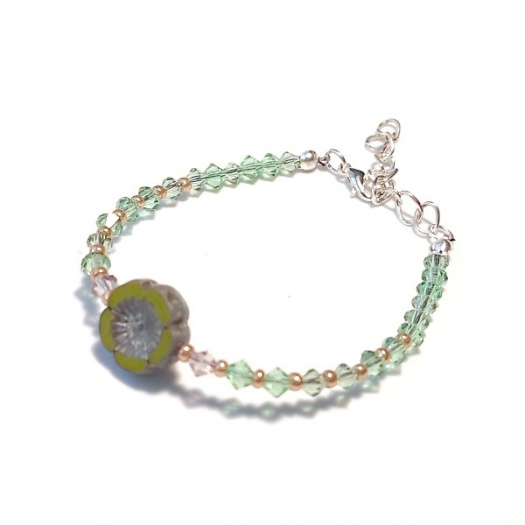 Náramek, Simple Flower, Swarovski