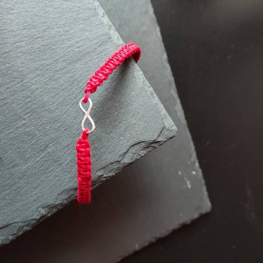 Macrame náramek, Stříbro, Nekonečno