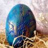 Betonové dekorativní vajíčko "Ftalocyanin+bronz"