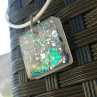 Square Glitter Blue Green