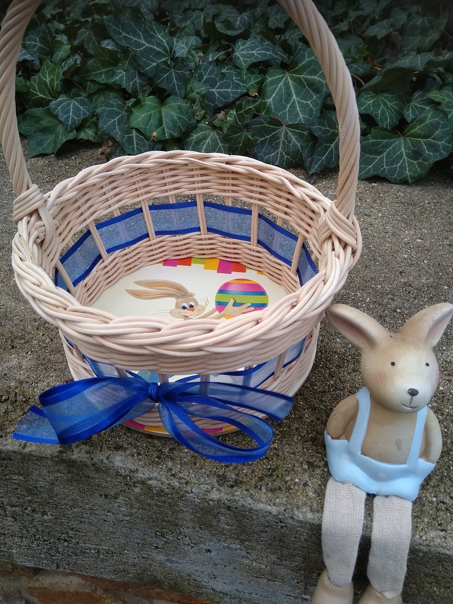 Košíček na 10 vajíček - modrý zajíček 